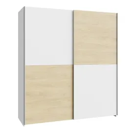 Forte Schwebetürenschrank 170,3 x 190,5 x 61,2 cm Weiß/Braun