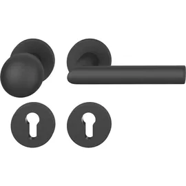 FSB Wechselgarnitur 12 1076 auf Rosette - Türknopf feststehend - schwarz matt