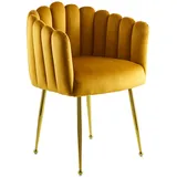 Qiyano Samtstuhl Orange Komfortables Design, Pflegeleicht & Vielseitig für Esszimmer, Büro & Wohnzimmer