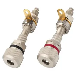MONACOR BP-420, speaker terminals, Edelstahl, Nickel