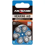 ANSMANN Hörgerätebatterien 675 blau 6 Stück - Zink Luft Hörgeräte Batterien Typ 675 P675 ZL1 PR44 mit 1,4V - Knopfzelle mit besonders langer Laufzeit für Hörgerät Hörverstärker & Hörhilfe