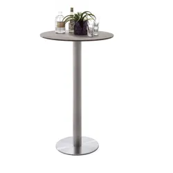 Runder Bartisch mit Keramik Glasplatte Edelstahl