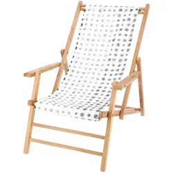 Jan Kurtz - Maxx Deckchair Teakholz, Bezug Designers Guild Amlapura Graphit
