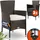 CASARIA Polyrattan Gartenstuhl 59 x 59 x 88 cm braun/creme 2er Set stapelbar