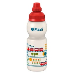 Fizzii Kindertrinkflasche Perlweiß Mini Eisenbahn 330ml