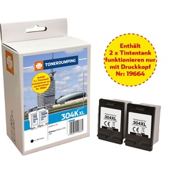 Tonerdumping ECOSAVER kompatibel mit HP 304XL/ N9K08AE, 2x XL-Tintentanks
