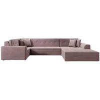 Luxusbetten24 Schlafsofa Designer Sofa Velio, mit Schlaffunktion rosa