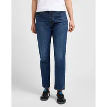 LEE 5-Pocket-Jeans "LEE-CAROL", Damen, Gr. 29, Länge 33, schwarz_humor, Denim/Jeans, Obermaterial: 67% Baumwolle, 32% Lyocell, 1% Elasthan, straight fit lang, Jeans 5-Pocket-Jeans, hohe Leibhöhe