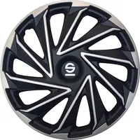 Sparco SPC1680SVBK Radblenden schwarz, 16-Zoll Silber/Schwarz, 36.5 x 17.2 x 36.5 cm