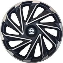 Sparco SPC1680SVBK Radblenden schwarz, 16-Zoll Silber/Schwarz, 36.5 x 17.2 x 36.5 cm