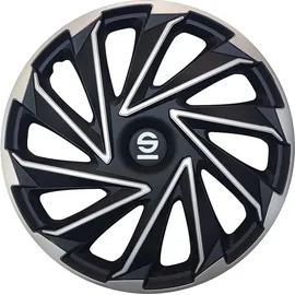 Sparco SPC1680SVBK Radblenden schwarz, 16-Zoll Silber/Schwarz, 36.5 x 17.2 x 36.5 cm
