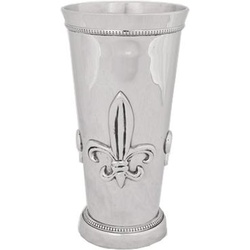Prunkvoller Barock Becher Messing vernickelt mit Lilien Motiv von Casa Padrino