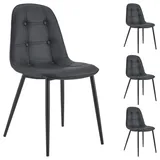 Idimex Esszimmerstuhl Alvaro Kunstleder schwarz 4er Set