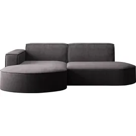 kaiser möbel Ecksofa Designer MODENA STUDIO stoff Dicker cord Poso Dunkelgrau Links