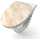 DEQORI WC-Sitz 'Helle Marmorfläche', WC Toilettensitz bedruckt Klobrille Toilettendeckel Motiv WC-Brille beige