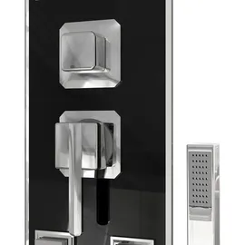 vidaXL Duschpaneel Glas 18x45,5x130 cm Schwarz