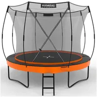 Kinetic Sports Trampolin Outdoor 305 cm 'Ultimate Pro' – TÜV Rheinland geprüft, Kürbis-Design, AirMAXX Sprungtuch, mit Leiter Sunset Orange Ø