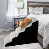 Hundetreppe 60cm Hoch, 5 Stufen Hunderampe für Boxspringbett, Couch, rutschfe...