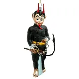 SIKORA Teufel Krampus Glas Figur Weihnachtsbaum Anhänger Ornament - Meisterstücke - BS715, Variante:schwarz