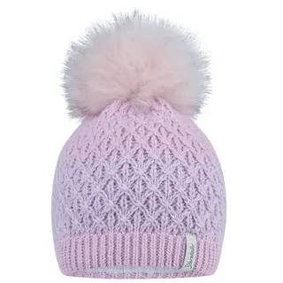 Sterntaler® Strickmütze Sterntaler® Strickmütze Fellpompon (1-St) rosa 45 cm