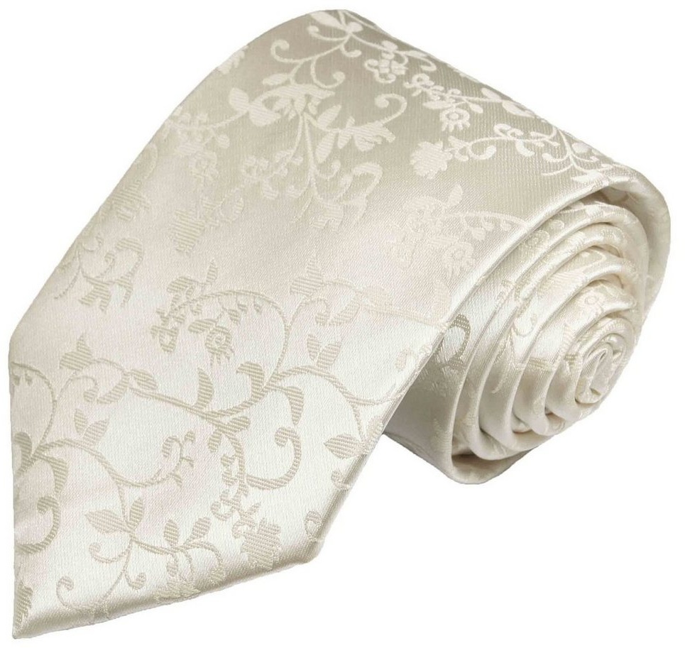 Paul Malone Krawatte Herren Hochzeitskrawatte floral 100% Seide Bräutigam Hochzeit Schlips Schmal (6cm), ivory 930 beige schmal - 6 cm x 150 cm