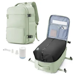livbote Vakuum Rucksack Travel Vacuum Backpack Airbag Rucksack mit Vakuumpumpe Handgepäck Handgepäck Flugzeug Reiserucksack Damen Herren Vacpack Tasche -Mintgrün