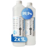 Nanoprotect Isopropanol 99,9%, 2 x 1 Liter, Hochprozentiger Isopropylalkohol Reinigungsalkohol (Doppelpack) weiß