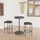 vidaXL Polyrattan Garten-Essgruppe 3-tlg. grau inkl. Kissen 3064760