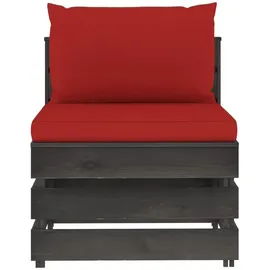 vidaXL Modulares Mittelsofa grau/rot