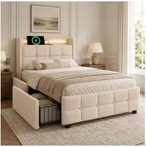 Flieks Polsterbett 90 x 200 cm Beige