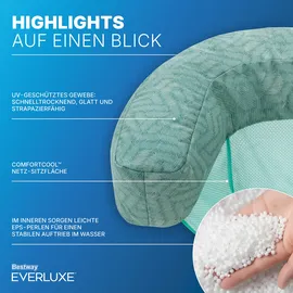 BESTWAY EverluxeTM Poolsitz mit Textiloberfläche EPS-Perlen-Füllung, 92 x 66 x 20 cm