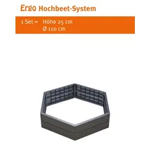 GARANTIA ERGO Hochbeet System Ø110 x 25 cm Schwarz
