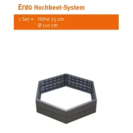 GARANTIA ERGO Hochbeet System Ø110 x 25 cm Schwarz