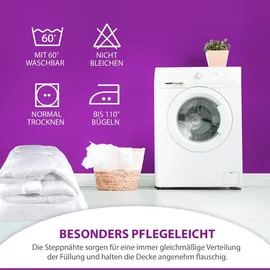 AddTronic Premium Steppbettdecken Set mit Kopfkissen Steppbettdecke 135x200 cm Kopfkissen 80x80