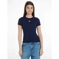 Tommy Jeans Badge Rib Kurzarm-T-Shirt Dark Night Navy XS