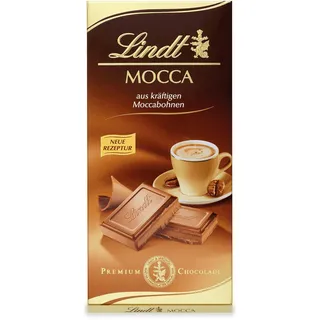 Lindt Schokolade Mocca | 100 g Tafel | Vollmilch-Schokolade mit kräftigen Moccabohnen| Schokoladentafel | Schokoladengeschenk, 100g (6er Pack)