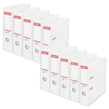 Esselte Ordner breit, DIN A4, 10er Pack, 7,5 cm Rückenbreite, Kunststoff-Ordner, weiß, Vivida, 811300