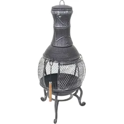 Mendler Terrassenofen HWC-F71, Feuerstelle Terrassenkamin Gartenkamin Gartenofen, Gusseisen 11,7kg 91x42x42cm
