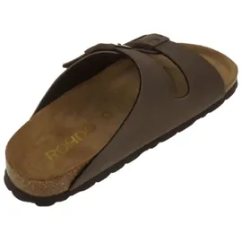 ROHDE Alba für Damen Frauen Sandale Pantolette Zweiriemer Hausschuhe 5631 braun, Schuhgröße:43 EU