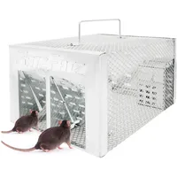 RatzFatz Lebendfalle Mausefalle, mit Doppeltür, aus Stahl und Eisen,30×22×15cm,