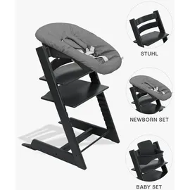 Stokke Trio Set Tripp Trapp® Buche Black, Schwarz