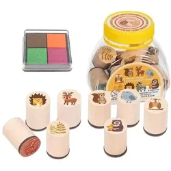 goki Stempel »Waldtiere«, 8er-Set, sortiert, mit Stempelkissen