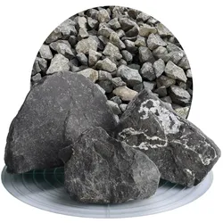 Basalt Ziersplitt anthrazit 60-120 mm - 25 kg Sack