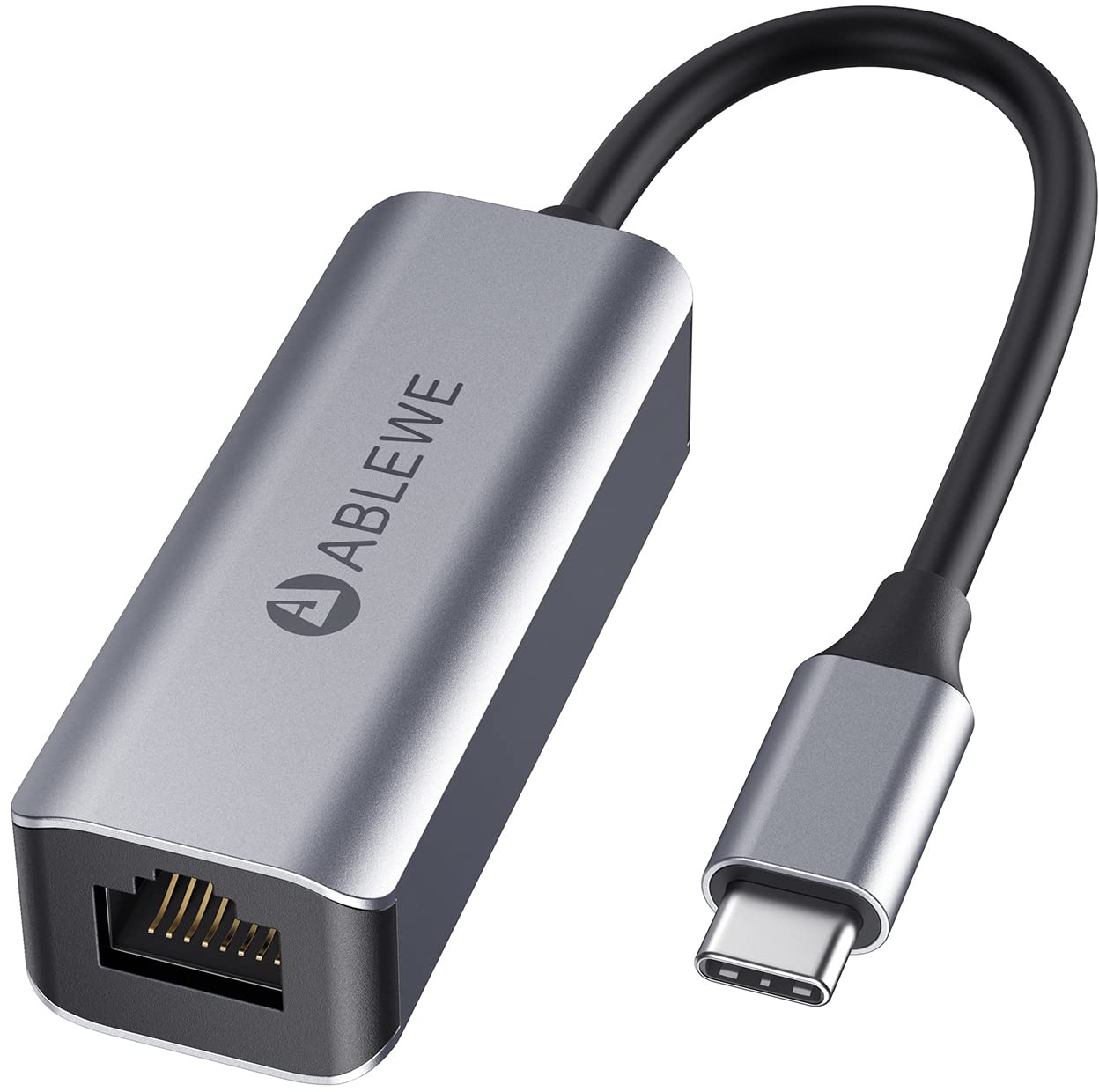 ABLEWE USB C zu Ethernet Adapter, Type C auf RJ45 Gigabit LAN Netzwerkadapter 1000 Mbps für Windows 10, 8.1, 8, 7, Vista, XP; Chromebook Pixel; Linux; MacBook Air; Mac OS 10.6 und höher