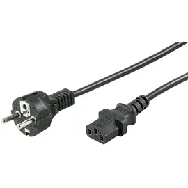 goobay 96037, 5 m, Netzstecker Typ F, IEC C13 > Schutzkontaktstecker - schwarz, Meter, gerader Stecker