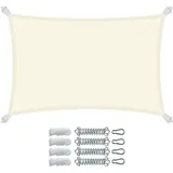 VOUNOT Vounot® Sonnensegel Rechteckig mit Befestigung Set, 3x2m, Beige