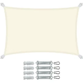 VOUNOT Vounot® Sonnensegel Rechteckig mit Befestigung Set, 3x2m, Beige