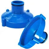 2pcs Poolsauger Adapter für Saugschlauch, Schnelle Reinigung des Pools,Algenschnapper Adapter für Zusatzfilter für Pools 80 mm auf 32 mm, (Blau,Mit Lederkreis)