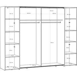 Forte Schwebetürenschrank NARAGO 270,3 x 210,5 x 61,2 cm Beige