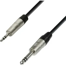 Adam Hall Cables 4 STAR BVW 0150 - Symmetrisches Kabel, Rean 6,3mm Klinkenstecker 3,5mm Miniklinkenstecker stereo, schwarz,